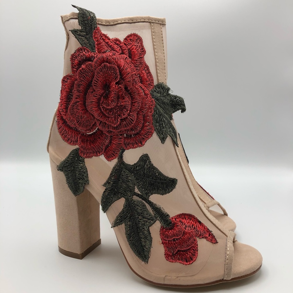Liliana Hola Embroidered Mesh Bootie